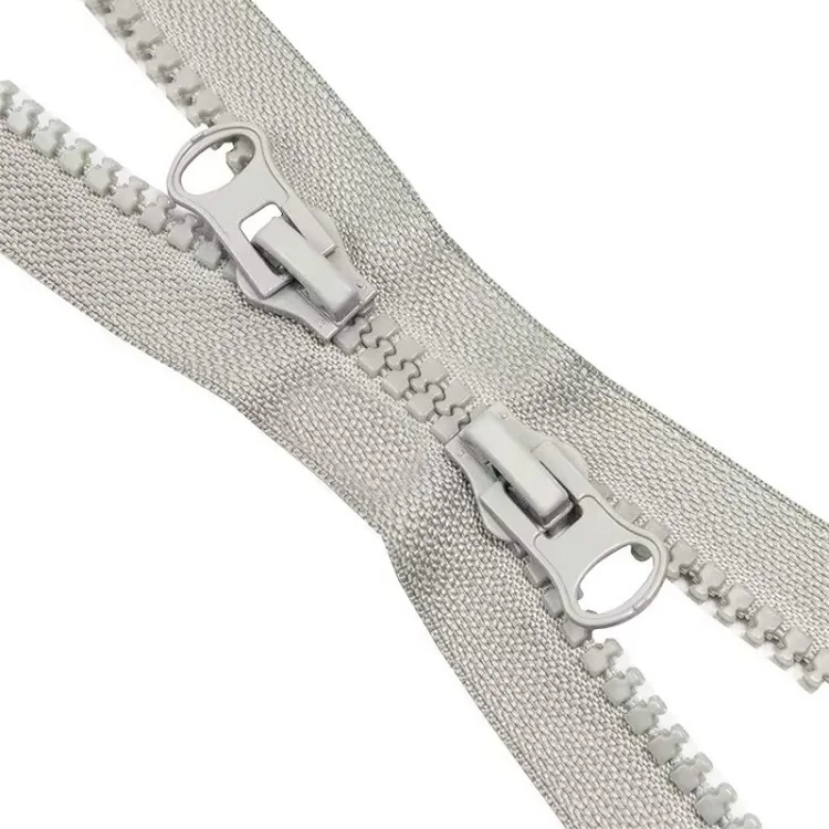 Fermeture éclair moulée séparable double curseur – 7 mm – 80, 90, 100 cm – 7 coloris