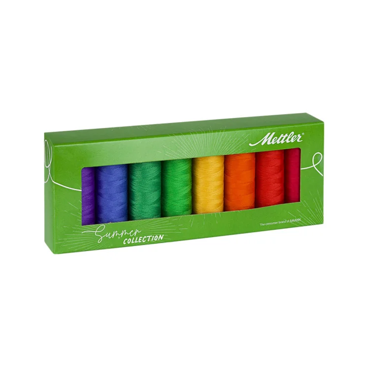 Coffret Mettler SERALON Summer – 8 bobines n°100 (200 m) – Fil polyester universel