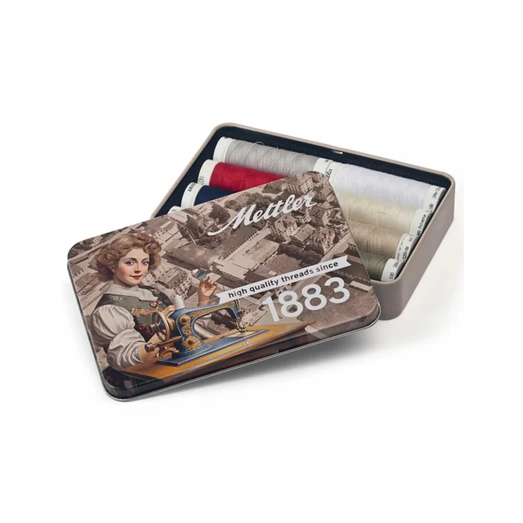 Coffret Mettler SERALON Nostalgie 1883 – 8 bobines polyester (200 m)