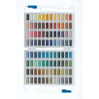 Coffret Mettler PolySheen – 96 bobines 200 m – Fil polyester brillant