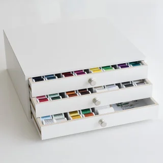 Coffret Madeira Rayon 40 – 194 bobines 200 m (édition blanche luxe) | Fils à broder machine