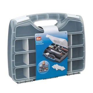 Boîte de rangement couture PRYM 612720 – Coffret modulable gris transparent