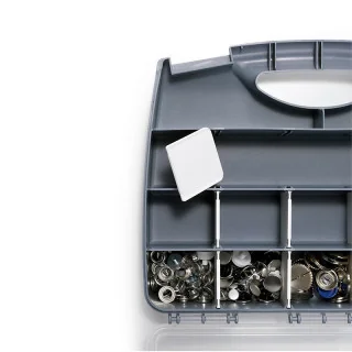 Boîte de rangement couture PRYM 612720 – Coffret modulable gris transparent
