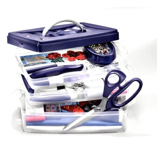 Boîte de rangement PRYM 612403 – Multi Click modèle de base transparent violet