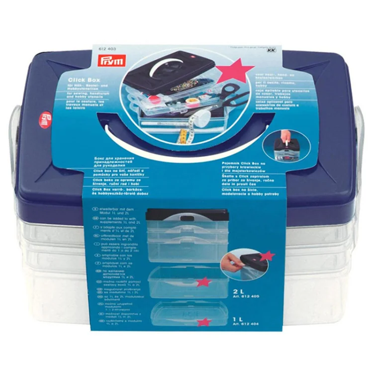 Boîte de rangement PRYM 612403 – Multi Click modèle de base transparent violet