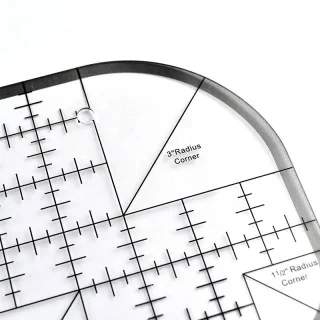 Règle quilting angles arrondis — multi-rayons en pouces | Les Filles à Pois