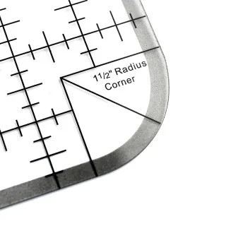 Règle quilting angles arrondis — multi-rayons en pouces | Les Filles à Pois