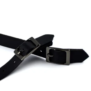 Brides de kilt en simili cuir noir – boucle gun – lot de 2 | Les Filles à Pois