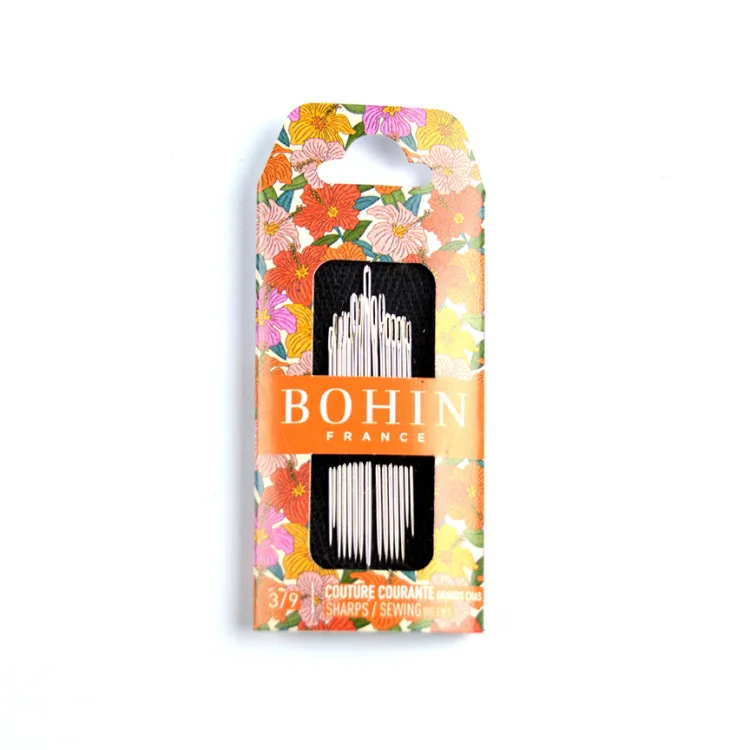 Aiguilles couture Bohin N°3/9 – Collection Blossom (rose, vert, bleu, orange) | Les Filles à Pois