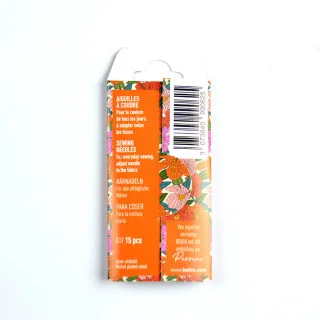 Aiguilles couture Bohin N°3/9 – Collection Blossom (rose, vert, bleu, orange) | Les Filles à Pois