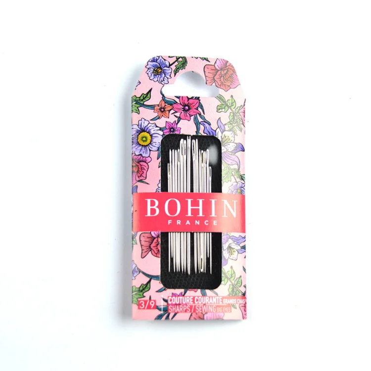 Aiguilles couture Bohin N°3/9 – Collection Blossom (rose, vert, bleu, orange) | Les Filles à Pois