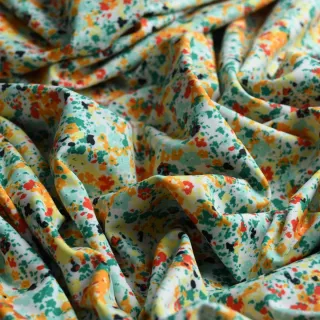 Tissu lycra maillot de bain fleur "Citronnade Fleurie" multicolore - UFP50+ - Collections Daisy DK - Les Filles à Pois Design Le