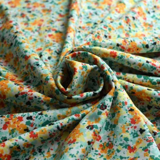 Tissu lycra maillot de bain fleur "Citronnade Fleurie" multicolore - UFP50+ - Collections Daisy DK - Les Filles à Pois Design Le