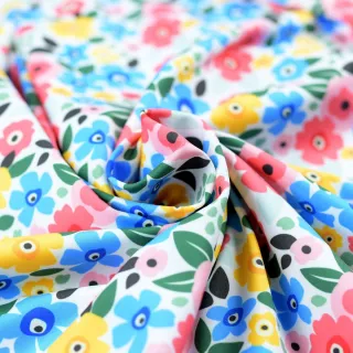 Tissu lycra maillot de bain fleurs "Funky Bloom" multicolore - UFP50+ - Collection Original - Les Filles à Pois Design Les Fille