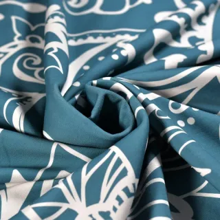 Tissu french terry "Emeraude d'Alger" paisley pétrole - Collection L'Oranaise - Les Filles à Pois Design Les Filles à Pois - Des