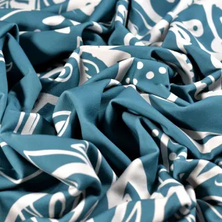 Tissu french terry "Emeraude d'Alger" paisley pétrole - Collection L'Oranaise - Les Filles à Pois Design Les Filles à Pois - Des