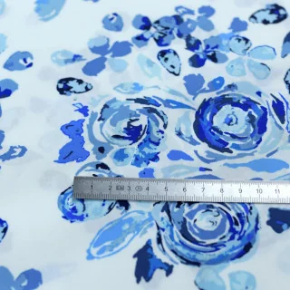 Coupon popeline coton True Blue – Swifting Flora – 2,50 m