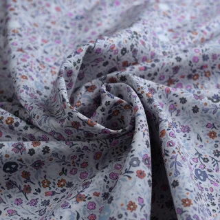 Coupon popeline coton Boneyard Violet – Collection Eerie – 2,50 m