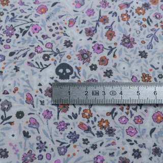 Coupon popeline coton Boneyard Violet – Collection Eerie – 2,50 m