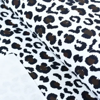 Tissu french terry léopard Baghera Blanc – Collection Klass | Les Filles à Pois Design