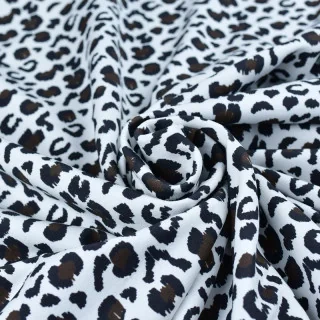 Coupon french terry Baghera Blanc léopard 250x150 cm