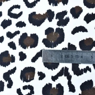 Tissu french terry léopard Baghera Blanc – Collection Klass | Les Filles à Pois Design