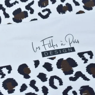 Tissu french terry léopard Baghera Blanc – Collection Klass | Les Filles à Pois Design