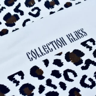 Tissu french terry léopard Baghera Blanc – Collection Klass | Les Filles à Pois Design