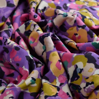 Tissu french terry fleurs "Flor de Vida" tons violets - Collection Frida - Les Filles à Pois Design Les Filles à Pois - Design :