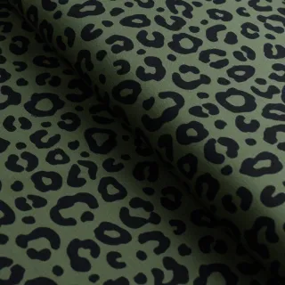 Tissu french terry léopard "Selv" vert olive et noir - Collection Contrastes - Les Filles à Pois Design Les Filles à Pois - Desi
