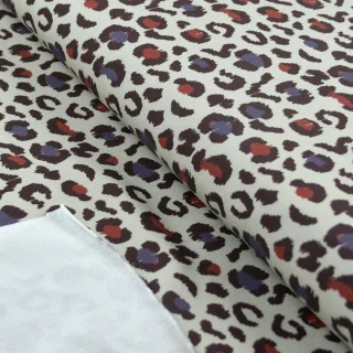 Coupon french terry Baghera léopard bleu 250x150 cm