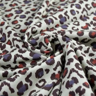 Coupon french terry Baghera léopard bleu 250x150 cm