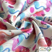 Tissu coton impression numérique motif flamant rose - Blanc, bleu et rose - Oeko-Tex ® Autres marques - 4