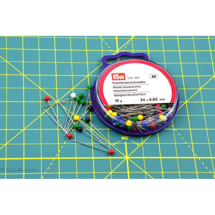 Alfinetes de costura com cabeça de plástico colorida - Prym ® 028490 Prym ® - Mercerie - 1 Alfinetes de costura com cabeça de plástico colorida - Prym ® 028490 Prym ® - Mercerie - 1