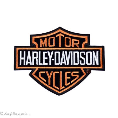 Écusson grand Harley Davidson - Noir et orange - Thermocollant Vente en  ligne Couleur Orange