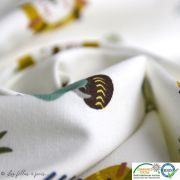 Tissu popeline motif animaux de la jungle - Blanc, vert et ocre - Oeko-Tex ® Autres marques - 3