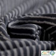 Tissu jersey coton motif rayure - Gris et écru Autres marques - 3