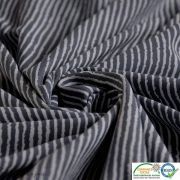 Tissu jersey coton motif rayure - Gris et écru Autres marques - 4