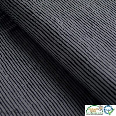 Tissu jersey coton motif rayure - Gris et noir - Oeko-Tex ® Autres marques - 1