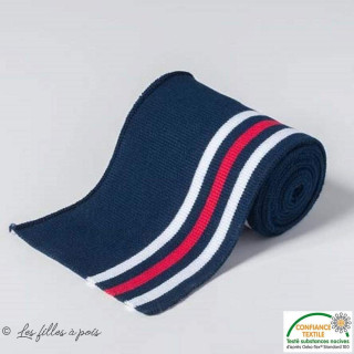 Bord côtes plat à rayure - Bleu, blanc et rouge Autres marques - Tissus et mercerie - 1