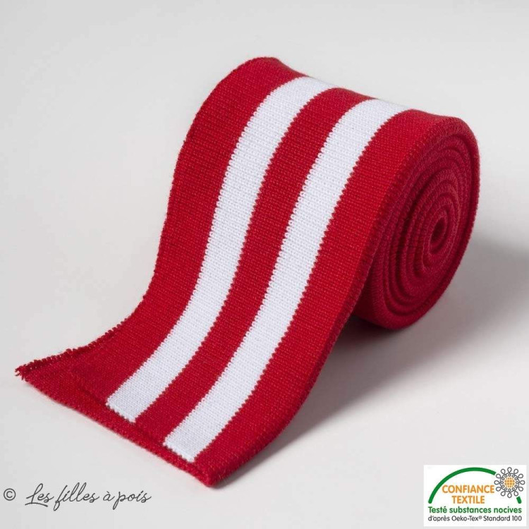 Risca dupla canelada - Vermelho e branco Autres marques - Tissus et mercerie - 1 Risca dupla canelada - Vermelho e branco Autres marques - Tissus et mercerie - 1