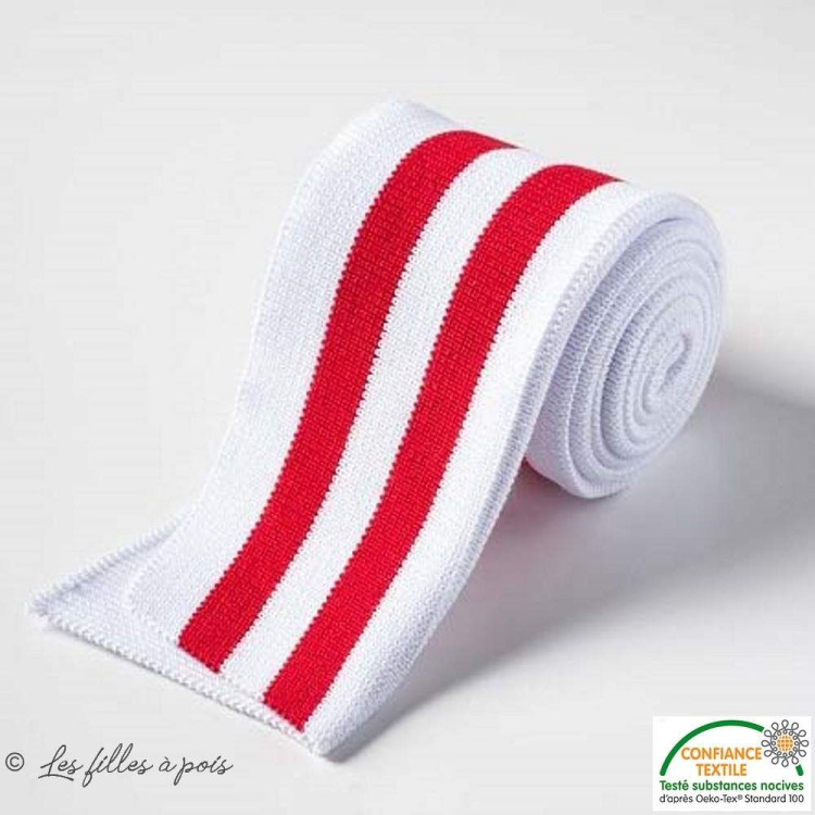 Risca dupla canelada - Branco e vermelho Autres marques - Tissus et mercerie - 1 Risca dupla canelada - Branco e vermelho Autres marques - Tissus et mercerie - 1