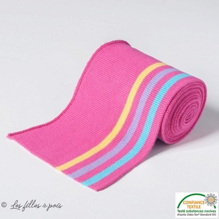 Fita plana às riscas - Rosa, azul e amarelo Autres marques - Tissus et mercerie - 1 Fita plana às riscas - Rosa, azul e amarelo Autres marques - Tissus et mercerie - 1