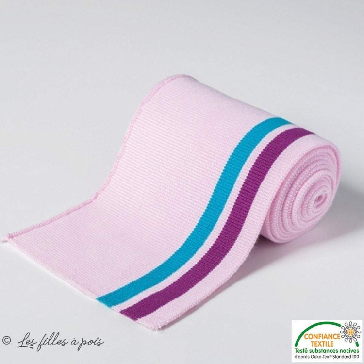 Fita plana às riscas - Rosa, violeta e azul Autres marques - Tissus et mercerie - 1 Fita plana às riscas - Rosa, violeta e azul Autres marques - Tissus et mercerie - 1
